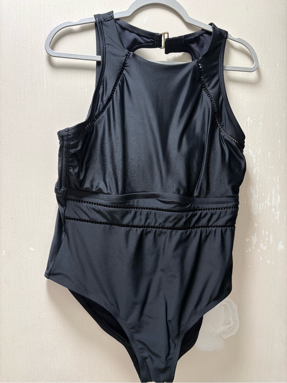 Tummy Control  Black High-Neck One-Piece Swimsuit
